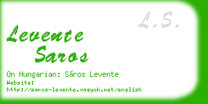 levente saros business card