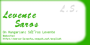 levente saros business card